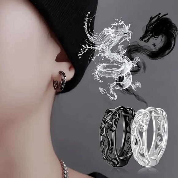 Unisex Stainless Steel Hoop Earrings - Picture 1 of 5